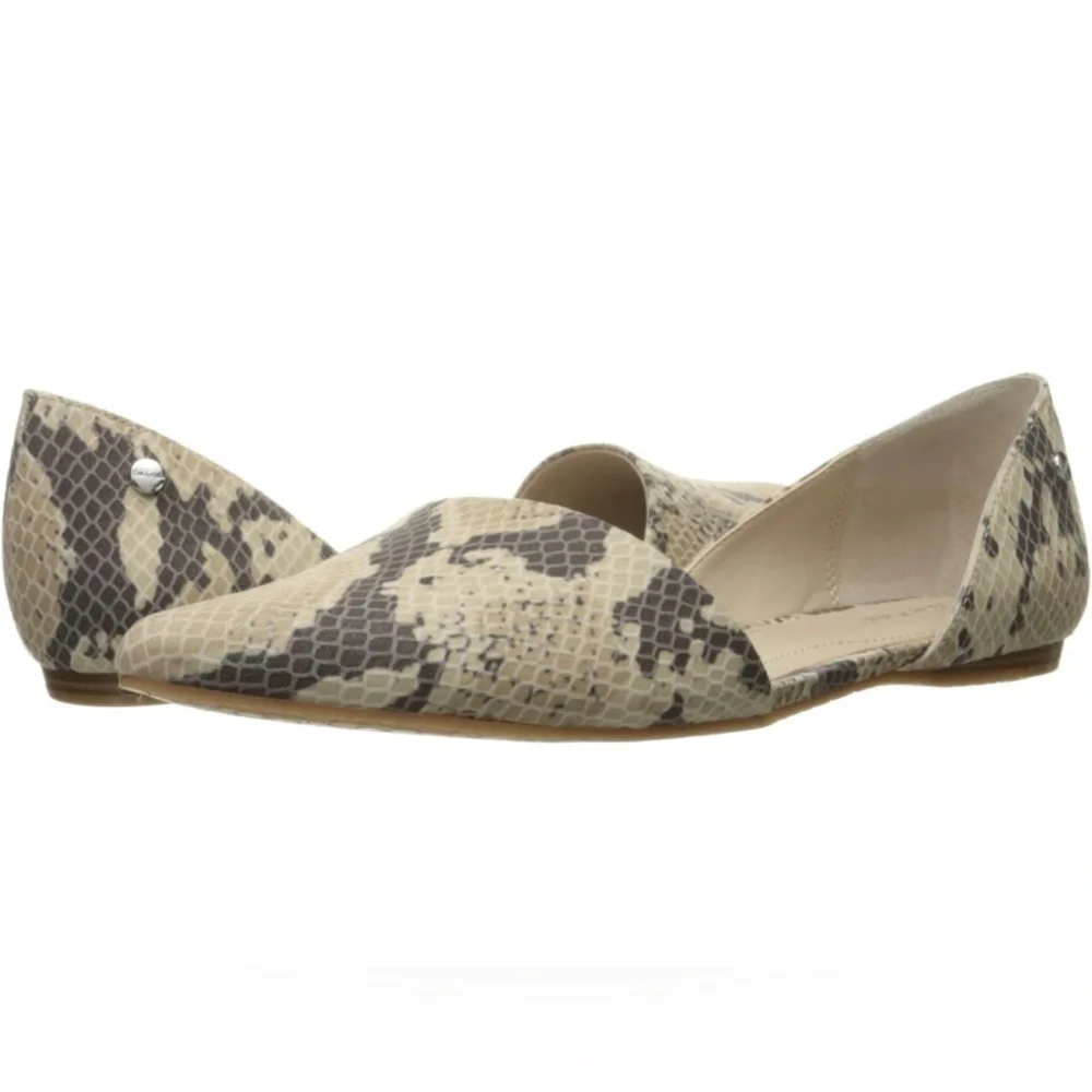 Calvin Klein Women's Hillaria Ballet Flat Cream Gray 9
